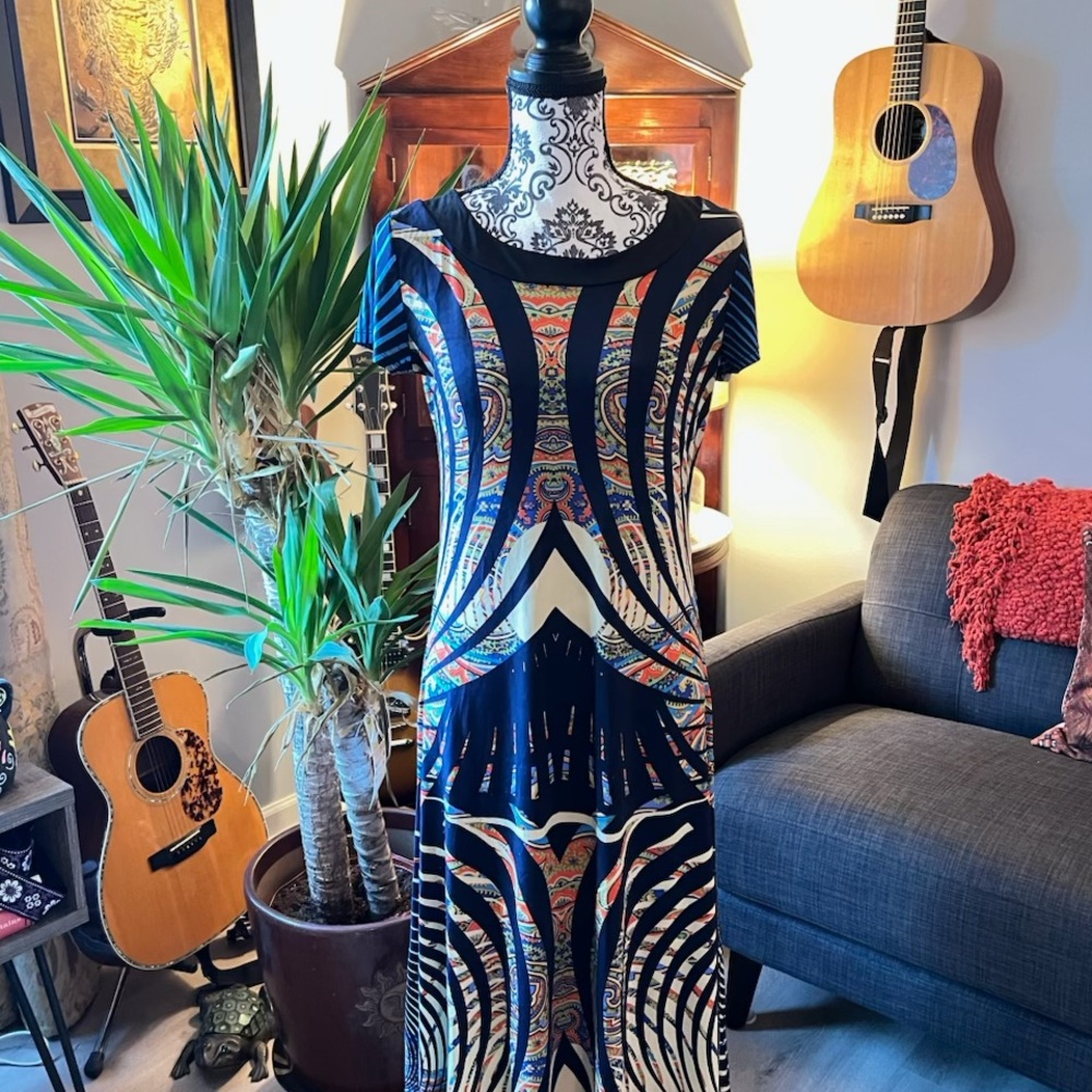 Elegant Multicolor Patterned Dress